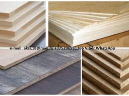 Chipboard, laminated chipboard, MDF, HDF, plywood
